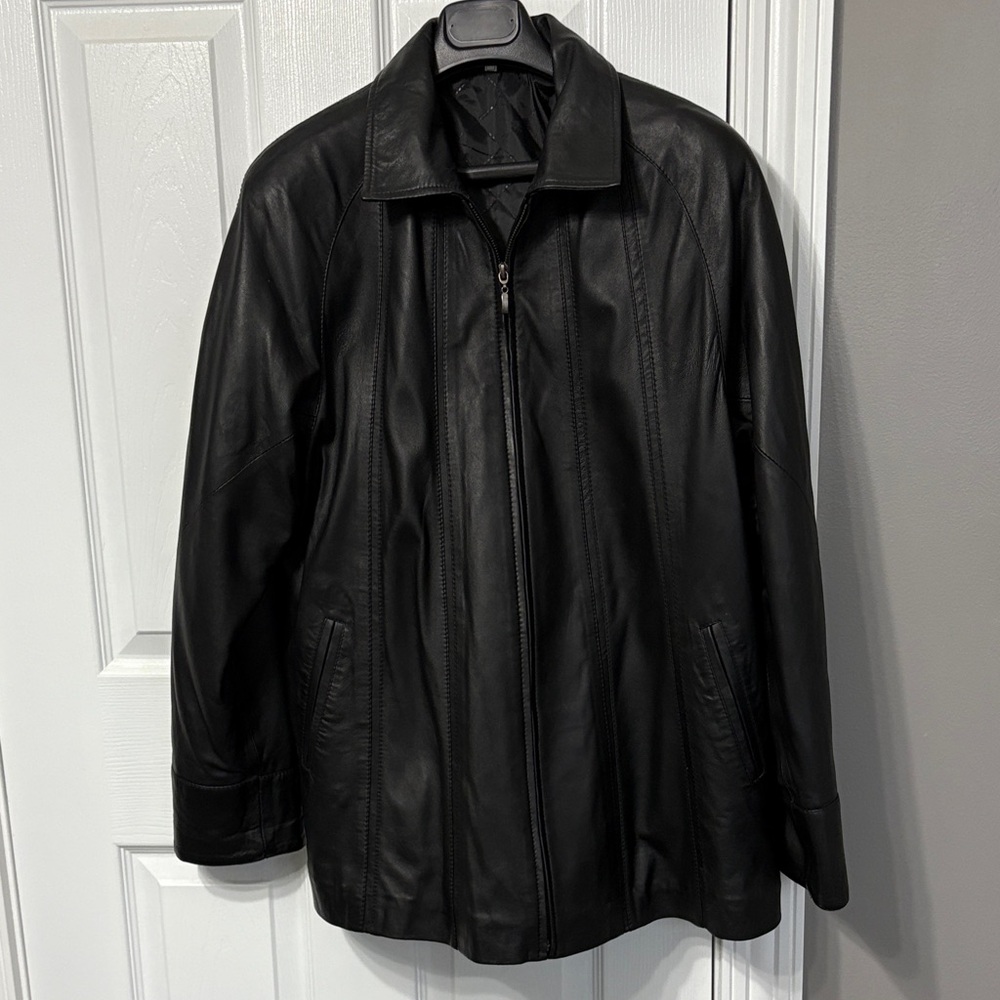 Elegant Black Genuine Lamb Leather Jacket for Women